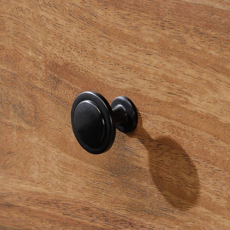 Wood Dresser with Spacious Drawers and Open Shelves