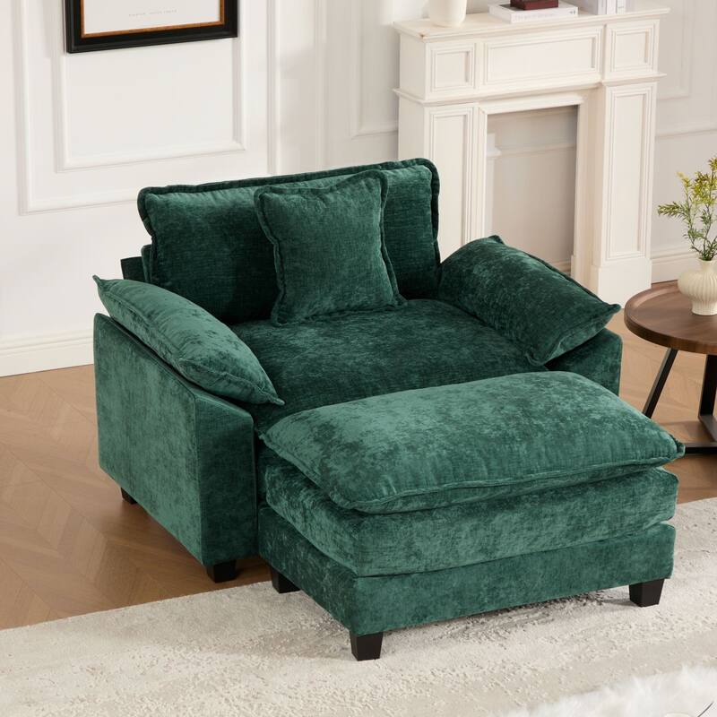 Roomfitters Cloud Sofa Chair, Modern Chenille Upholstered Single Seat with Deep Cushion Comfort