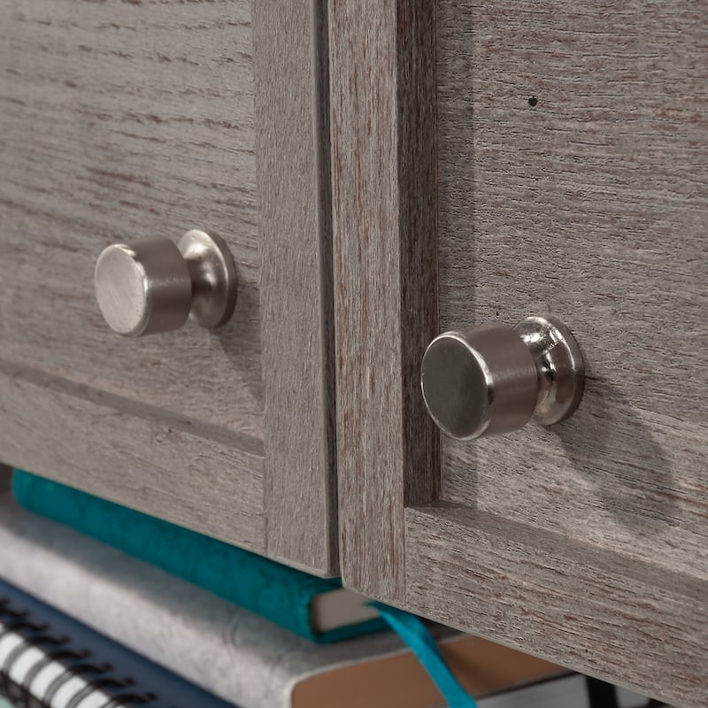 Wood Hutch with Craft Storage, Brown - 31.81" W x 12.28" D x 36.02" H