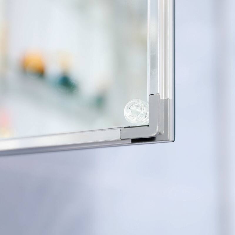 Wall Mounted Mirrored Medicine Cabinet White 2 Doors