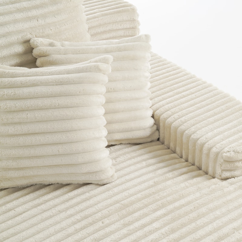 Upholstered Cloud Sectional Couch No Assembly Required L-Shape Chaise with Pillow