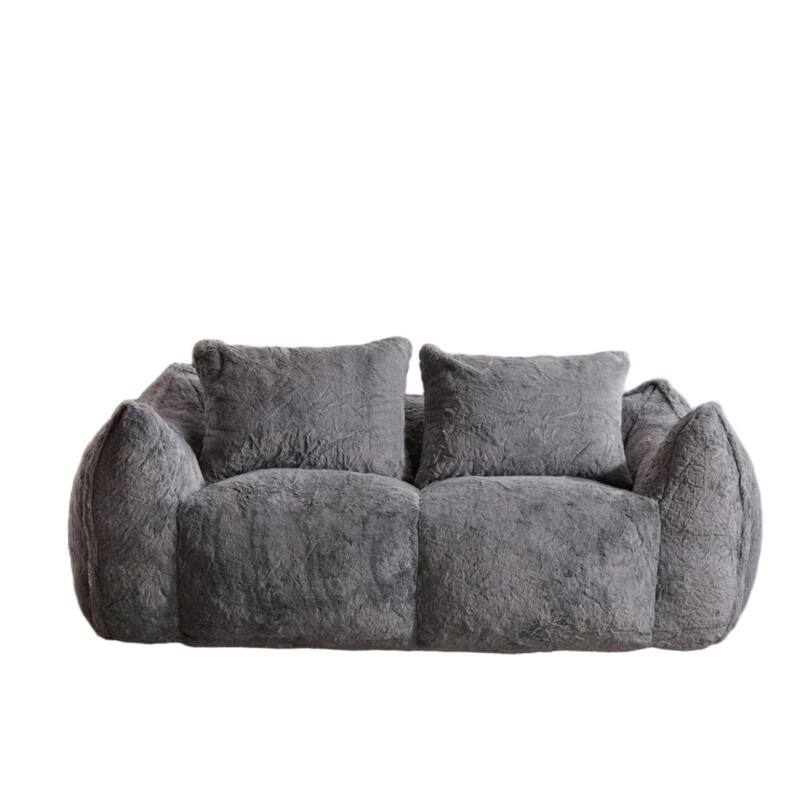 Oversized Bean Bag Sofa Reading Chair, 2-Seater Giant Bean Bag Couch with Pillows, Loveseat Chaise Lounge Sofa Chair
