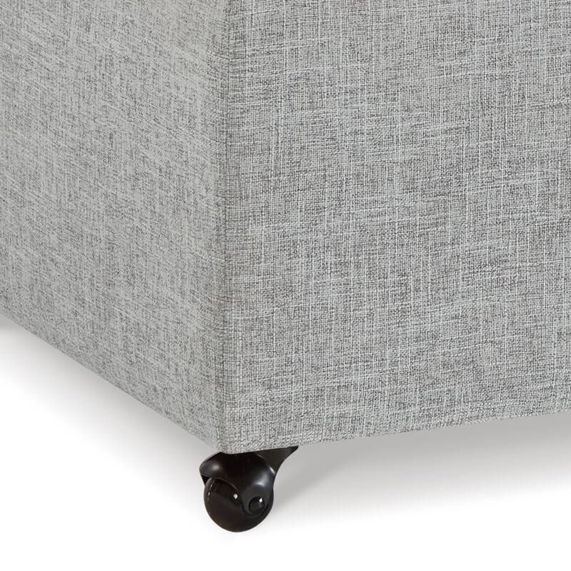 Entryway Footrest Seat with Solid Wood Frame and Swivel Casters, Upholstered Seat, Indoor Bench Storage Bench