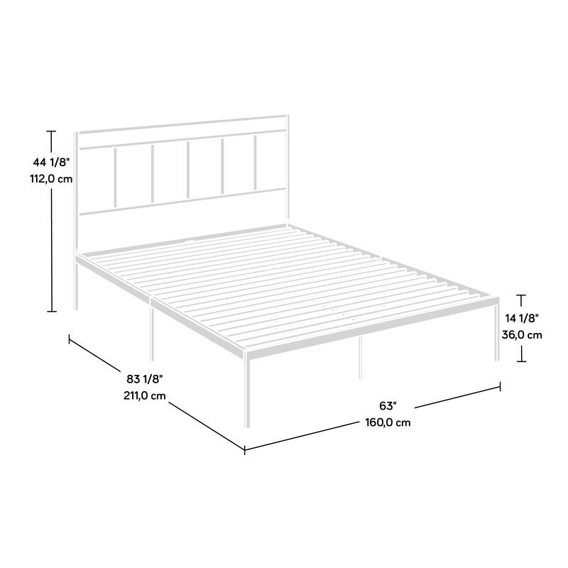 Metal Platform Bed With Headboard, Black