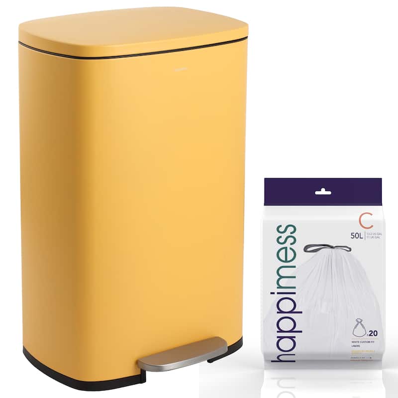 happimess 13-Gallon Trash Can with Soft-Close Lid and FREE Mini Trash Can