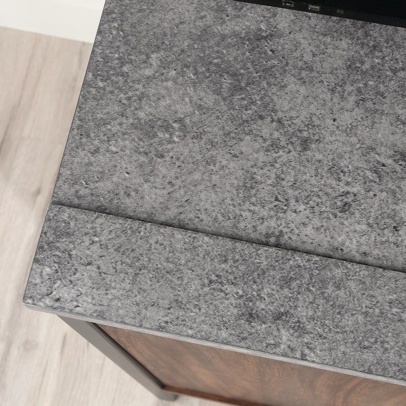 Wood Credenza for TVs up to 70" with Hidden Storage, Brown - 53.98" W x 15.12" D x 24.06" H