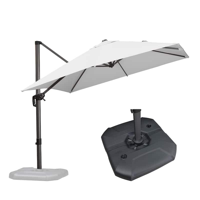 PURPLE LEAF 8 ft 360 Degree Rotation Patio Umbrella With Base