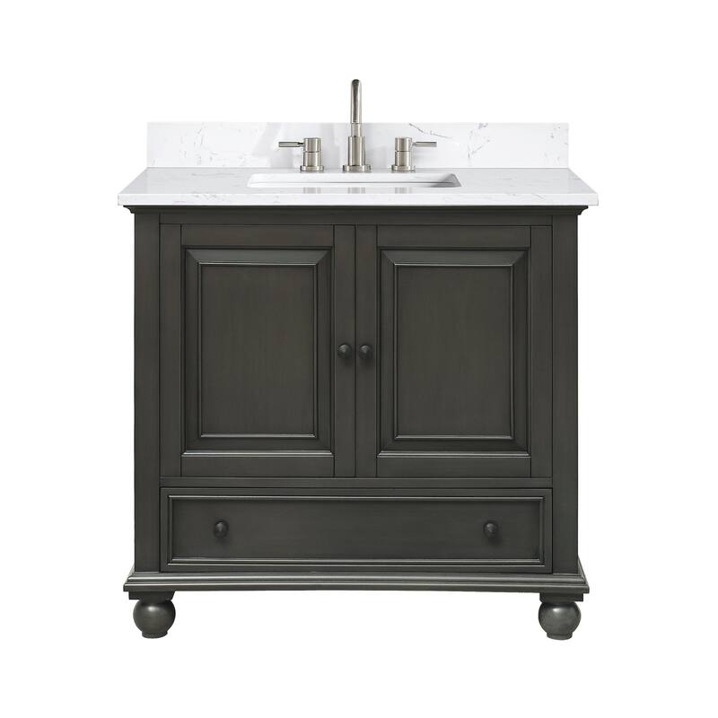 Thompson 36 in. Single Sink Bathroom Vanity with Engineered Stone Top - 37"W x 22"D x 35"H