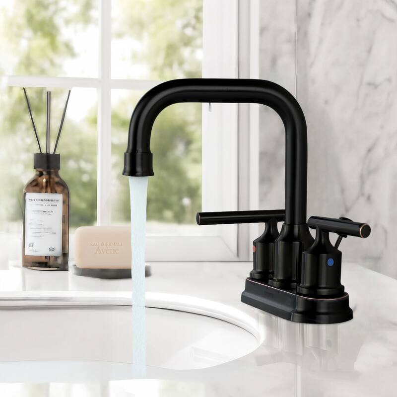WOWOW 4 in. Centerset Double Handle Bathroom Faucet