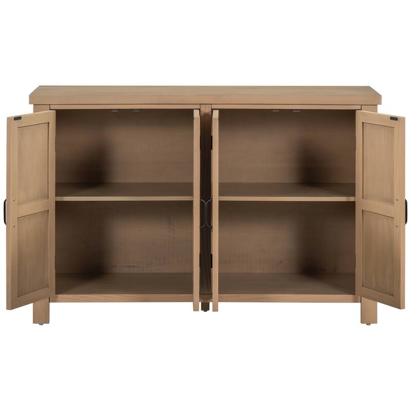 4-Door Wooden Sideboard Cabinet, Large Capacity Kitchen Buffet Cabinet, Entryway Table with Adjustable Shelves