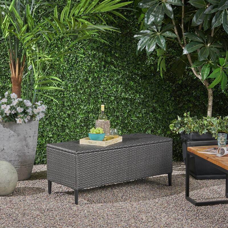 Rattan Storage Bench Leisure Bench, Patio Bench Outdoor Bench