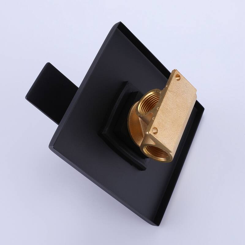 Matte Black 1-Spray Built-In Shower System - Shower Head(stainless steel) Size: 10*10 inch