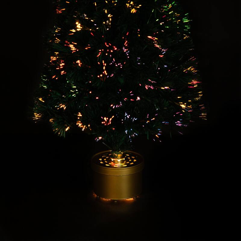 Pre-Lit Color Changing Fiber Optic Artificial Christmas Tree - 4' - Multi-color Lights - 4 Foot