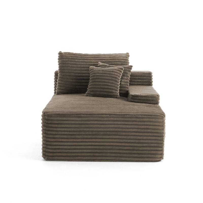 Upholstered Cloud Sectional Couch No Assembly Required L-Shape Chaise with Pillow