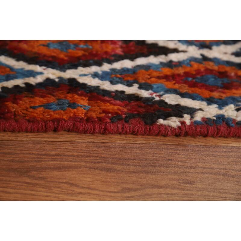 Hand Knotted Oriental 100% Wool Carpet Modern All-Over Oranges & Rust Moroccan Area Rug - 7' 11'' X 5' 8''