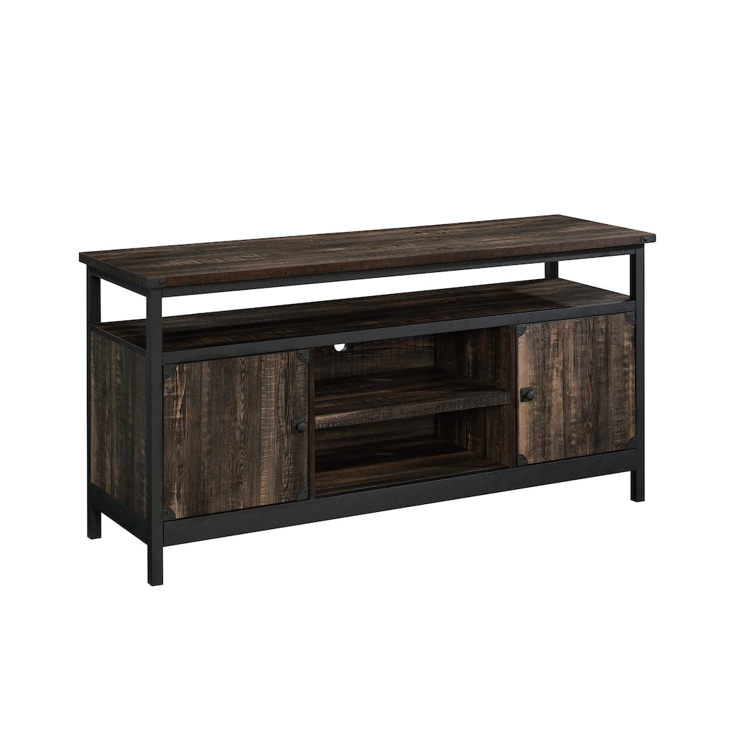 Wood Credenza for TVs up to 60" with Industrial Style, Brown - 60.24" W x 19.09" D x 29.72" H