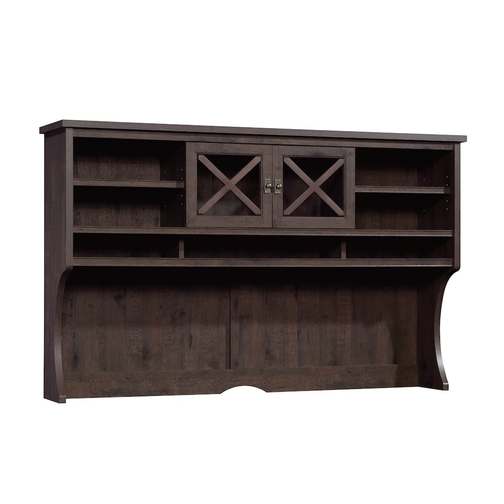 Wood Hutch with Adjustable Shelves, Brown - 64.57" W x 13.19" D x 40.04" H