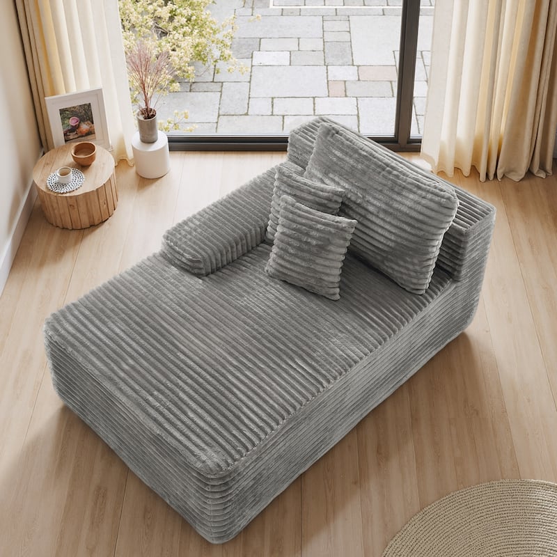 Upholstered Cloud Sectional Couch No Assembly Required L-Shape Chaise with Pillow