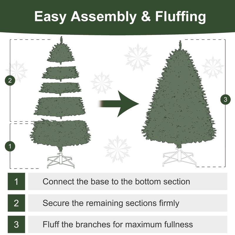 Puleo International 7.5' Pre-Lit Artificial Kensington Fir Slim Tree with 900 Dual-Color LED Lights