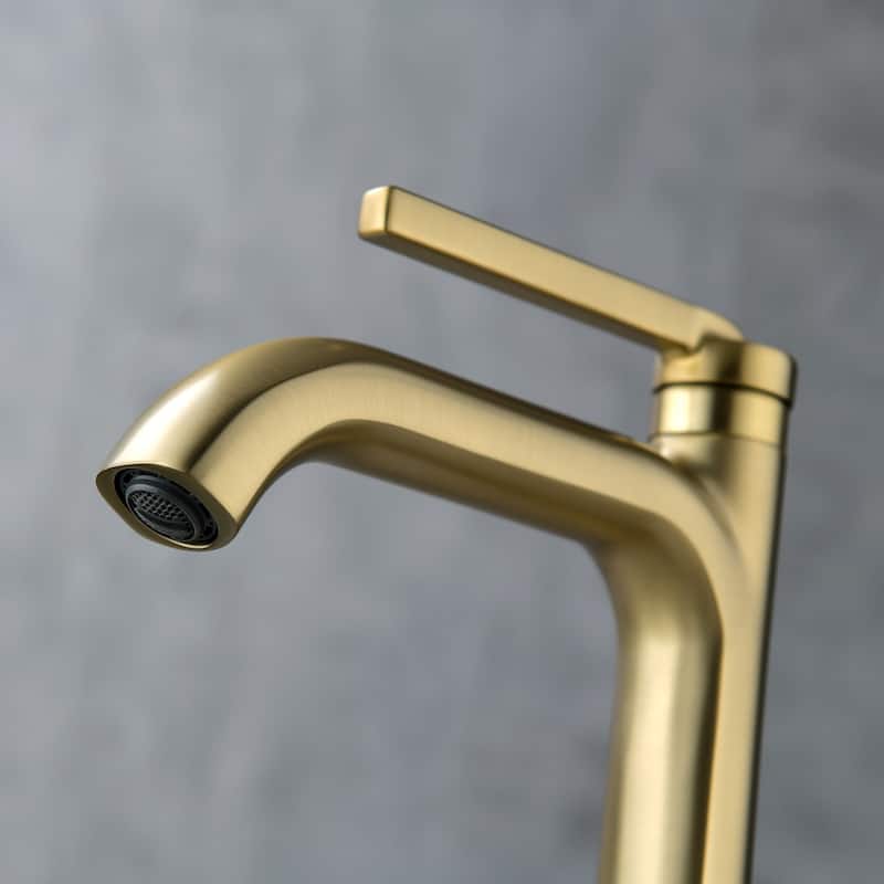 12 in.H Modern Matte Black/ Brushed Gold Single Handle Bathroom Faucet includes Hardware