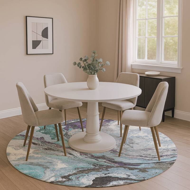 Premium Washable Super Soft Mayfield Rug - Teal - 8' x 8'