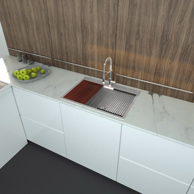 Stainless Steel Drop-In Kitchen Sink with Accessories