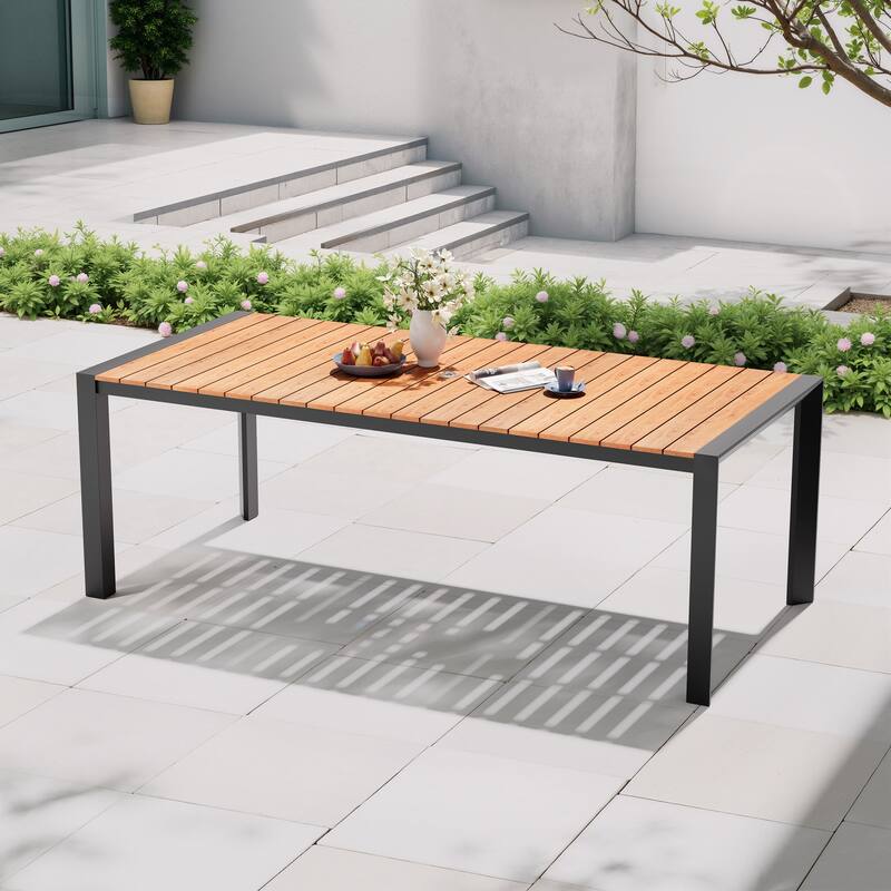 Pellebant Premium Outdoor Patio Aluminum Dining Table with Umbrella Hole