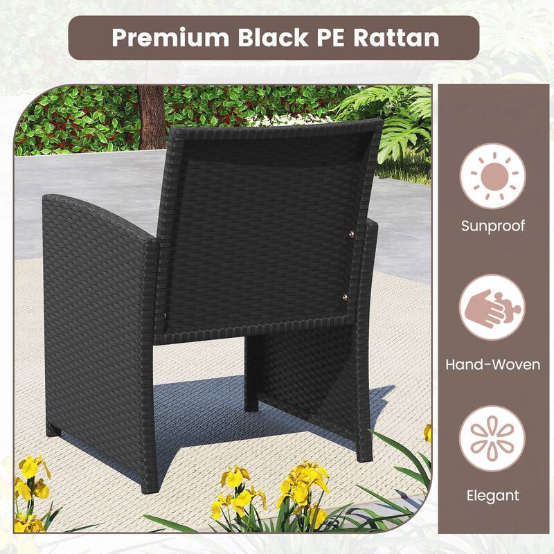 Costway 4 PCS Patio Conversation Set with Seat Cushions & Tempered - See Details