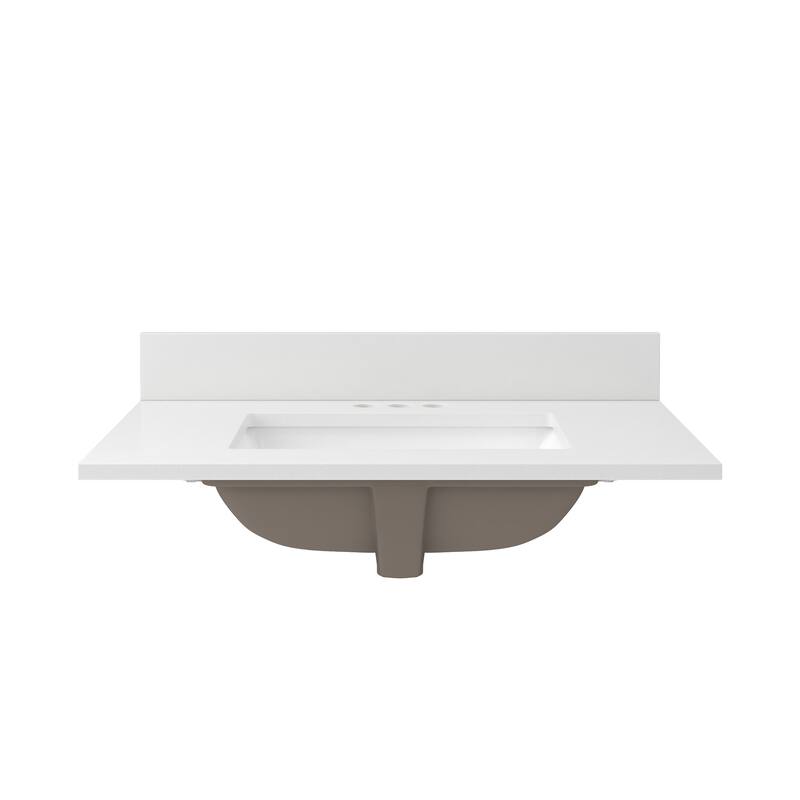 CRAFT + MAIN QZ31224R 31" Quartz Vanity Top with Backsplash and