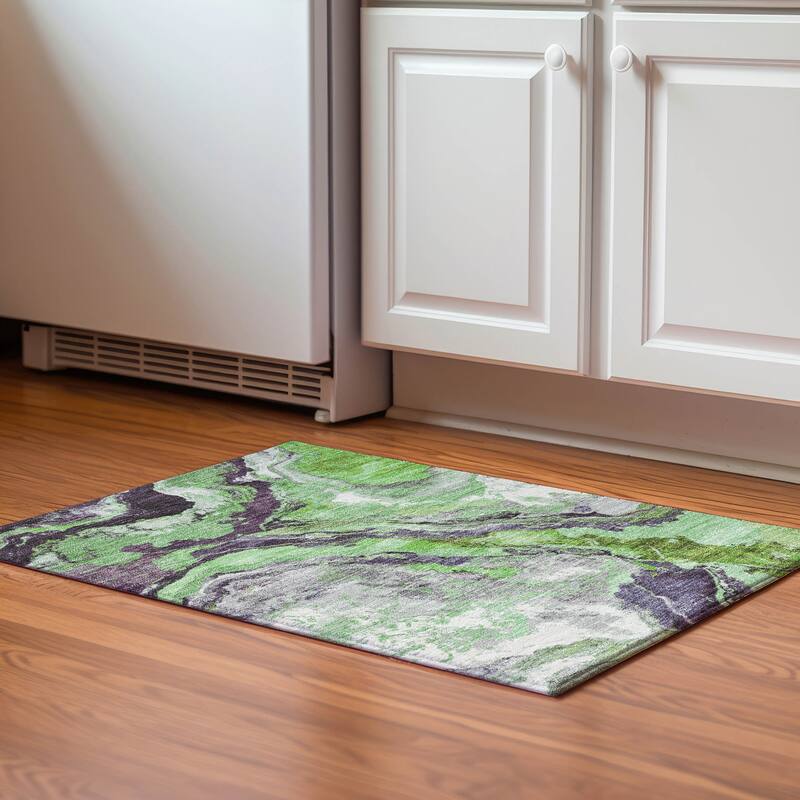 Premium Washable Super Soft Mayfield Rug - Green - 1'8" x 2'6"