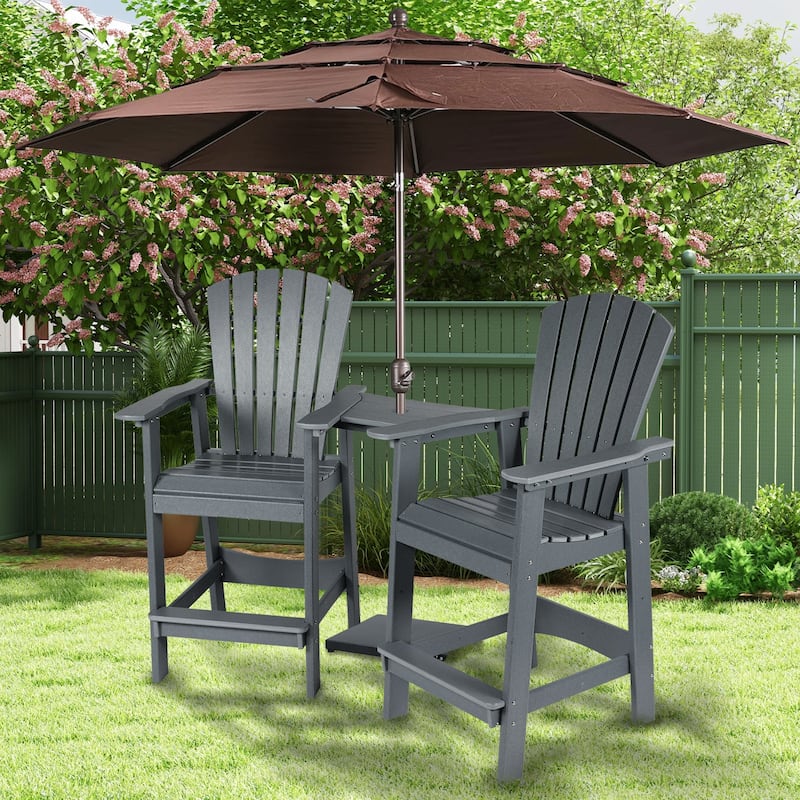 Aoodor Tall Adirondack Chairs Set of 2 with Connecting Tray