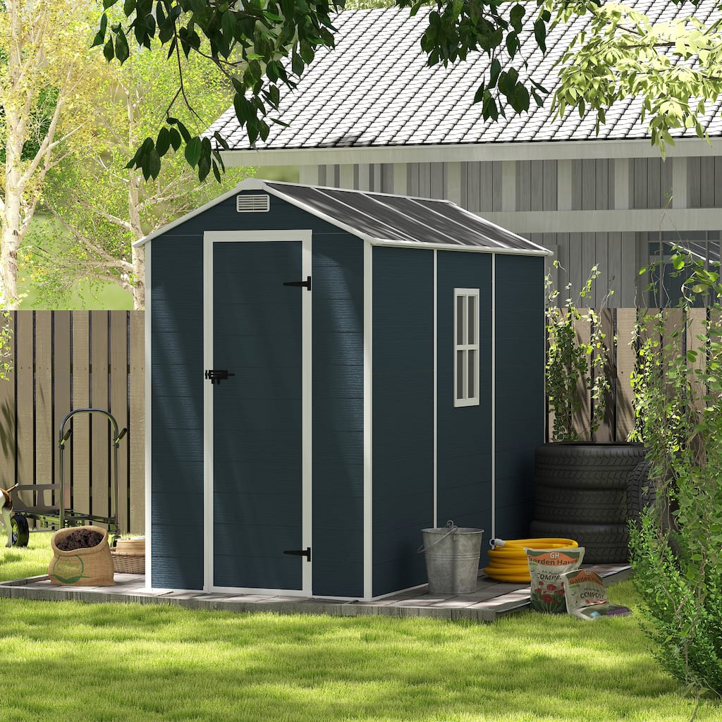 4*8ft resin storage shed, high quality pp material,strong structure,Outside Sheds, waterproof, rust and UV proof