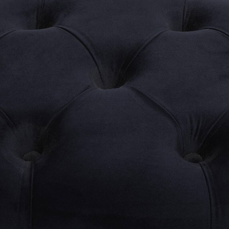 White, Black or Gray Velvet Tufted Home Bench with Gold Metal Legs