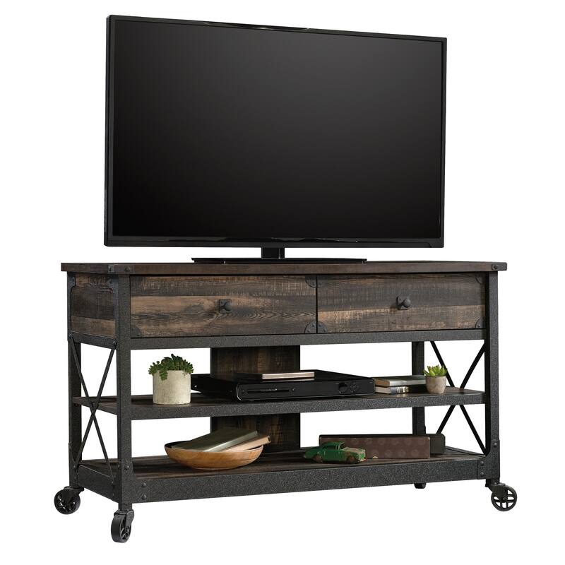 Wood TV Stand for TVs up to 52" with Smooth-Gliding Drawers, Brown - 49.13" W x 21.26" D x 28.74" H