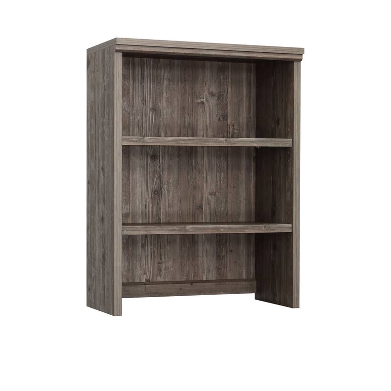 Wood Library Hutch with Adjustable Shelves, Brown - 31.26" W x 15.33" D x 41.34" H
