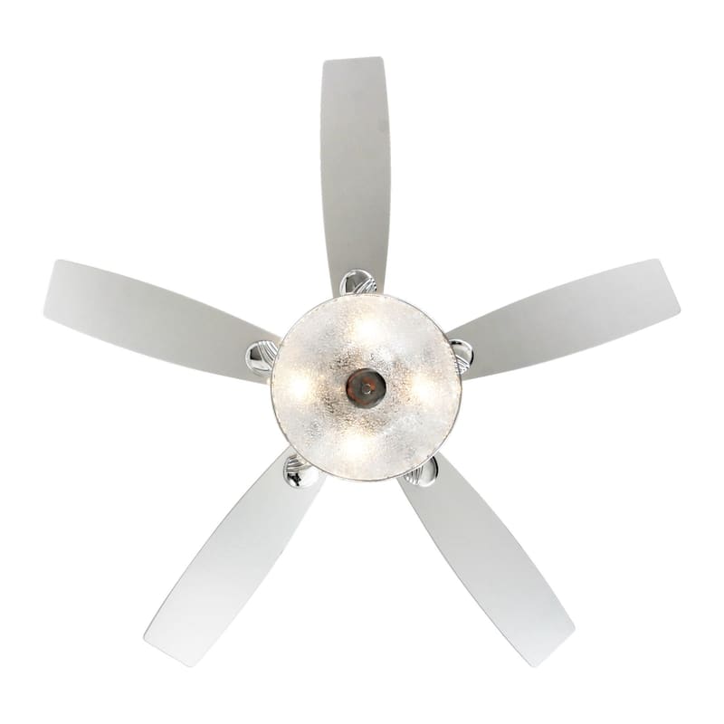 52" Indoor Crystal Chandelier Ceiling Fan With Light and Remote Control in Chrome - 52 in. D X 52 in. L X 52 in. W X 19.3 in. H