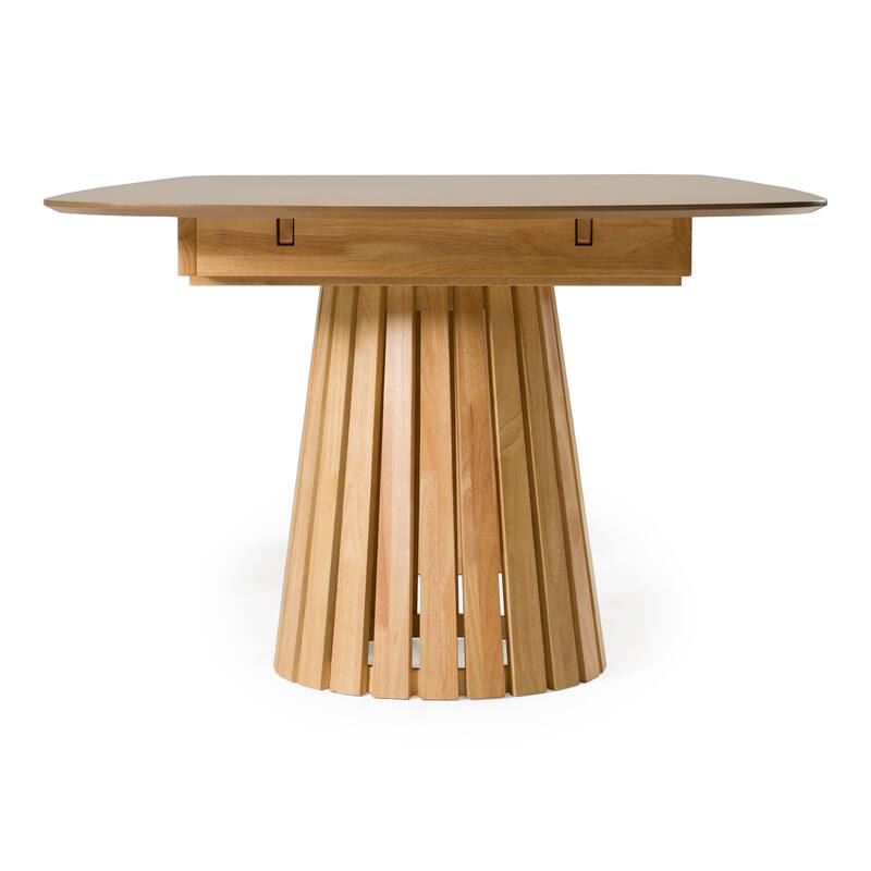 Modrest Truman Mid-Century Modern Natural Oak Extendable Dining Table