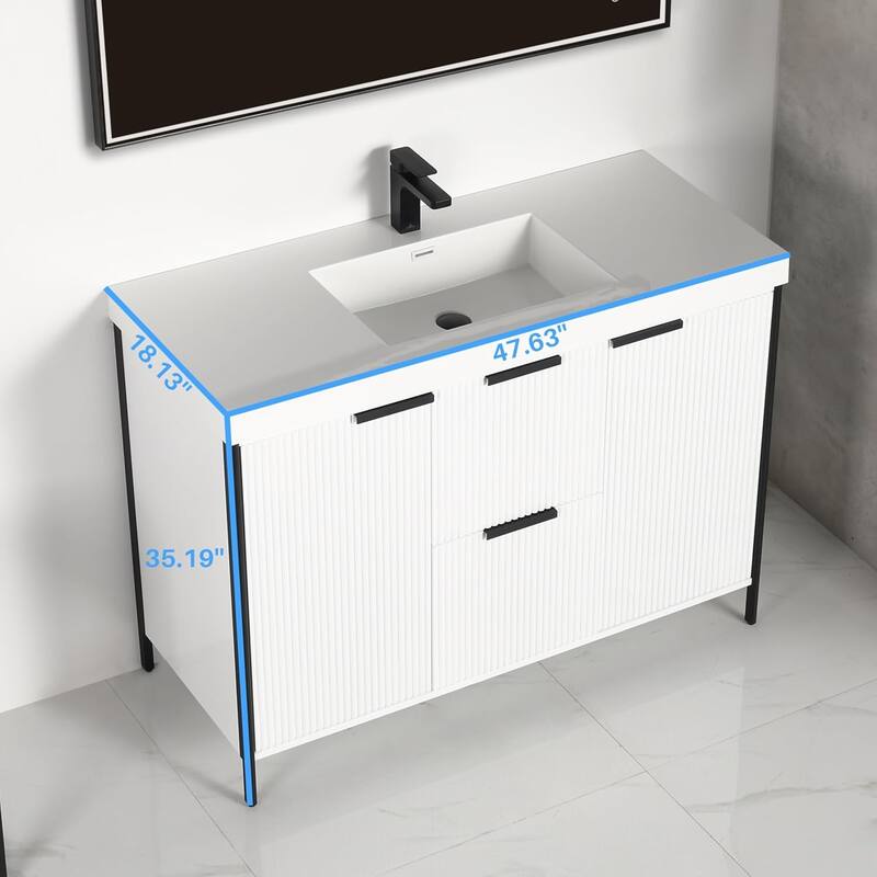 Blossom Annecy 48" Freestanding Bathroom Vanity w/ Black Ceramic Sink