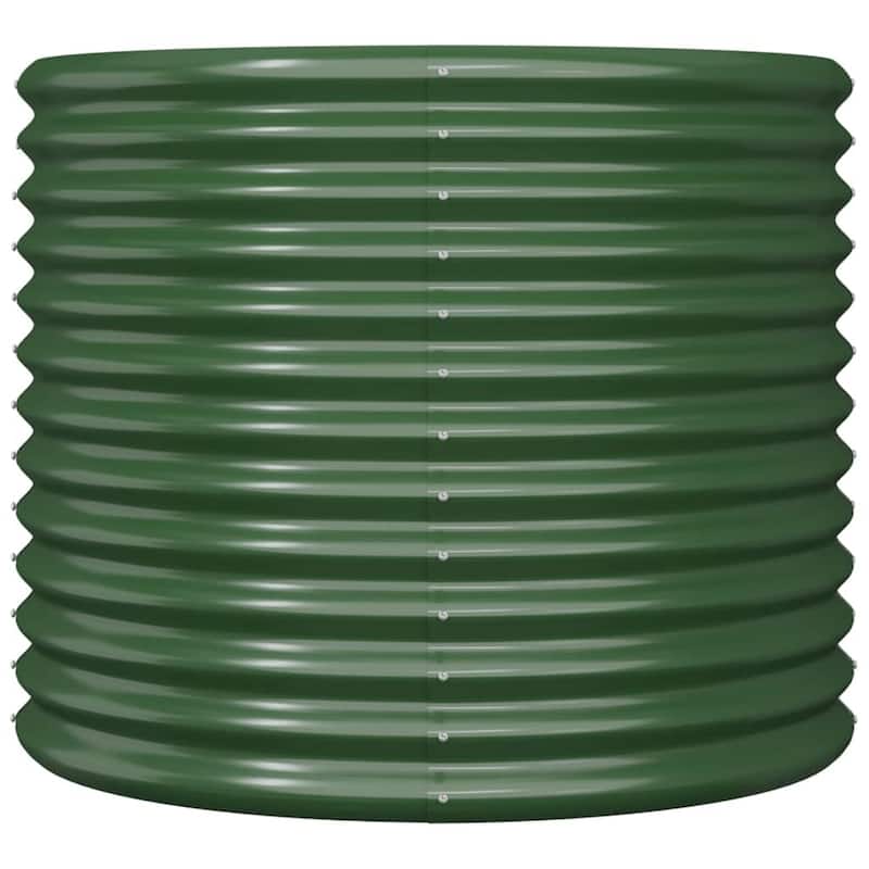 vidaXL Garden Planter Green Powder-coated steel Medium Durable - 31.5" x 31.5" x 26.8"/ 1