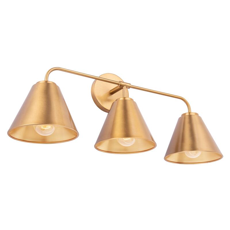 Modern Loft Lantern 3-Light Gold Vanity Light - 25.4"L x 7"W x 10.5"H