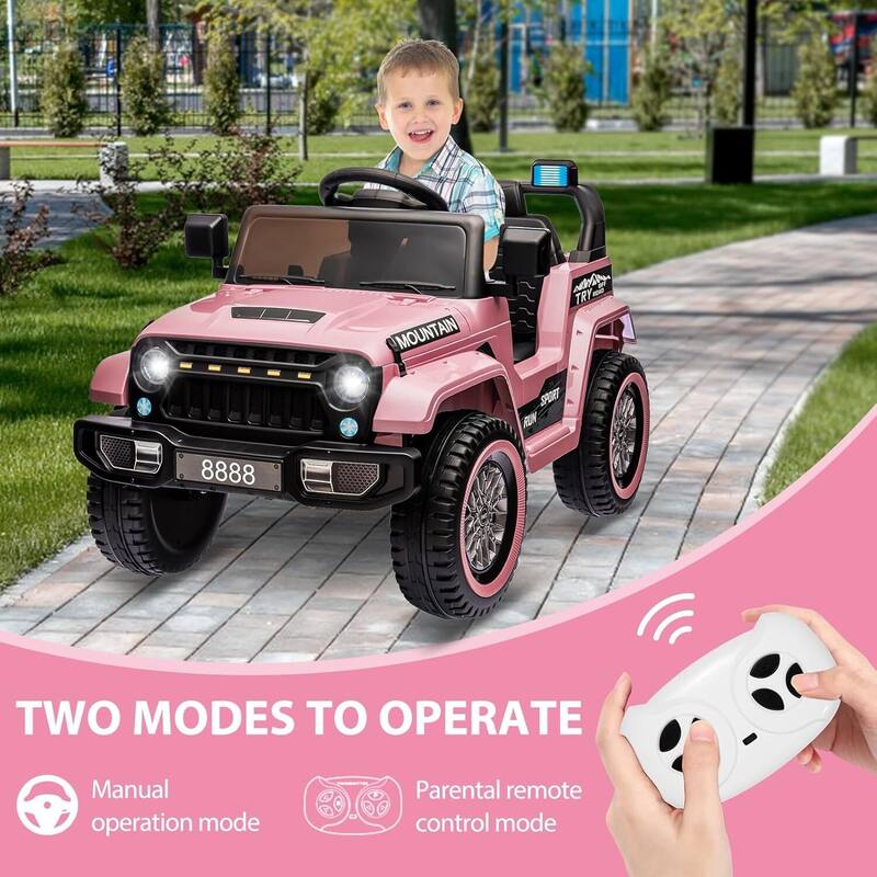 Electric Toy Car, 12V Kids Ride on Car with Remote Control Best Gift for Boys Girls, Pink