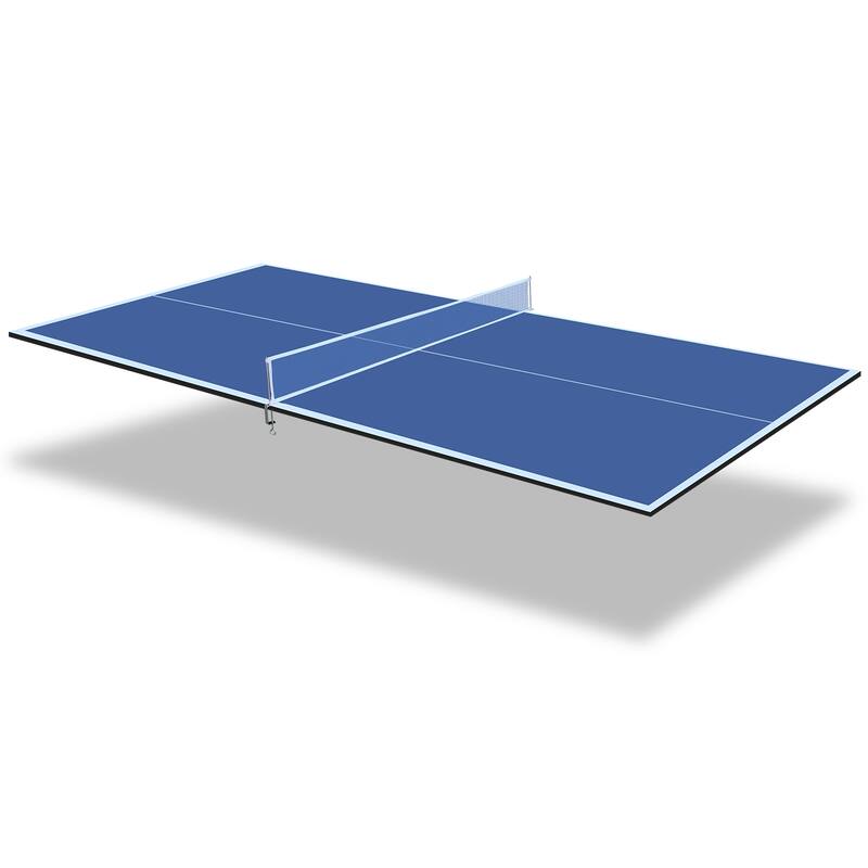 48”x96” Blue Foldable Ping Pong Conversion Table with Net and Protective Pads for Indoor Use - 48”L x 96”W