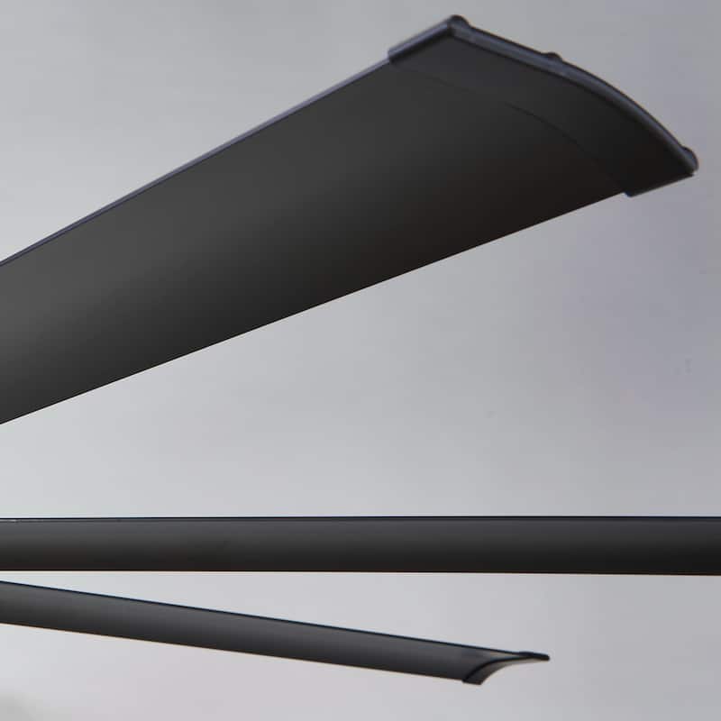 75-inch Black 8-Blade Aluminum Ceiling Fan with Remote and Light - 75 in