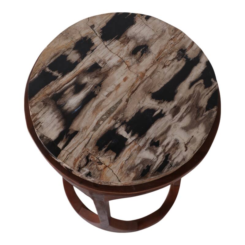 Wood Modern Round Side Tables Set of 2 - Ivory, 20/23 in. - 14.25" x 14.25" x 23.25"