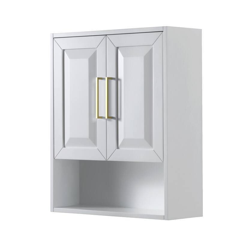 Wyndham Collection Daria 30" MDF Wall Mounted Bathroom Cabinet - White / Brushed Gold Hardware