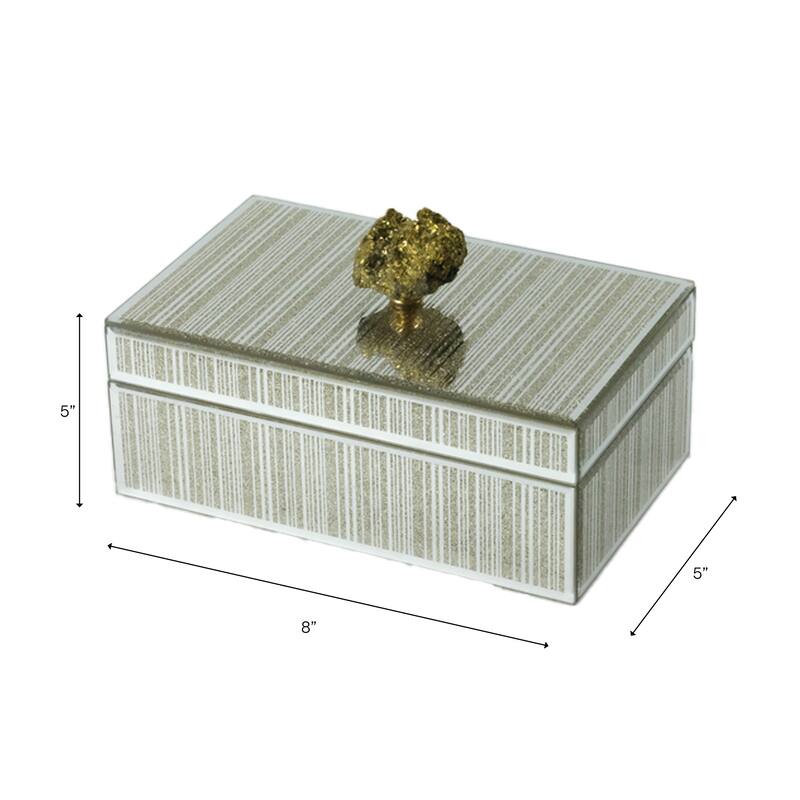 Glass Decorative Storage Jewelry Box with Lid
