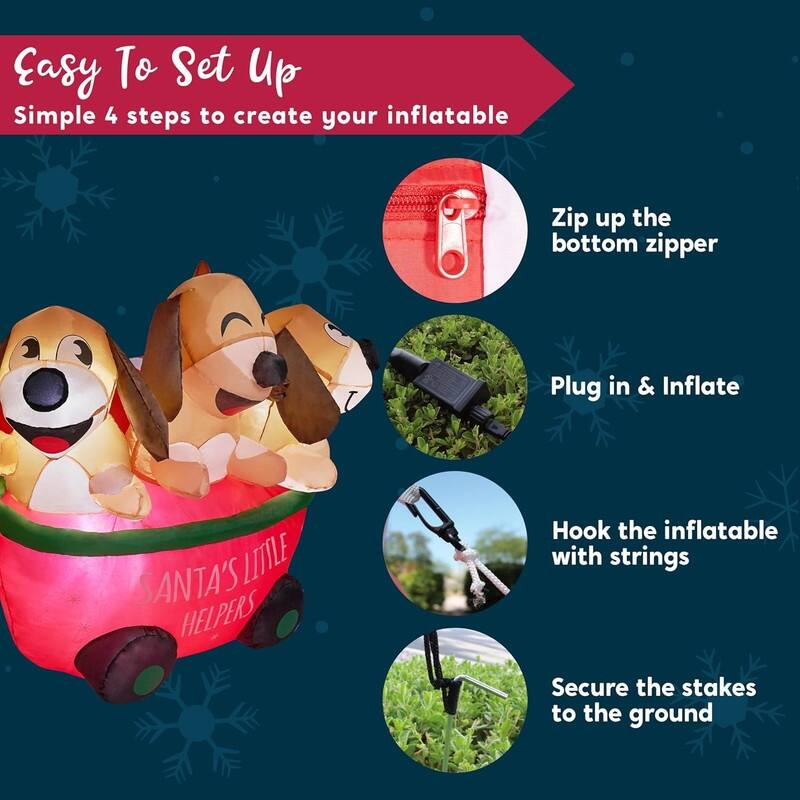 Cheerful Christmas Puppy Inflatable