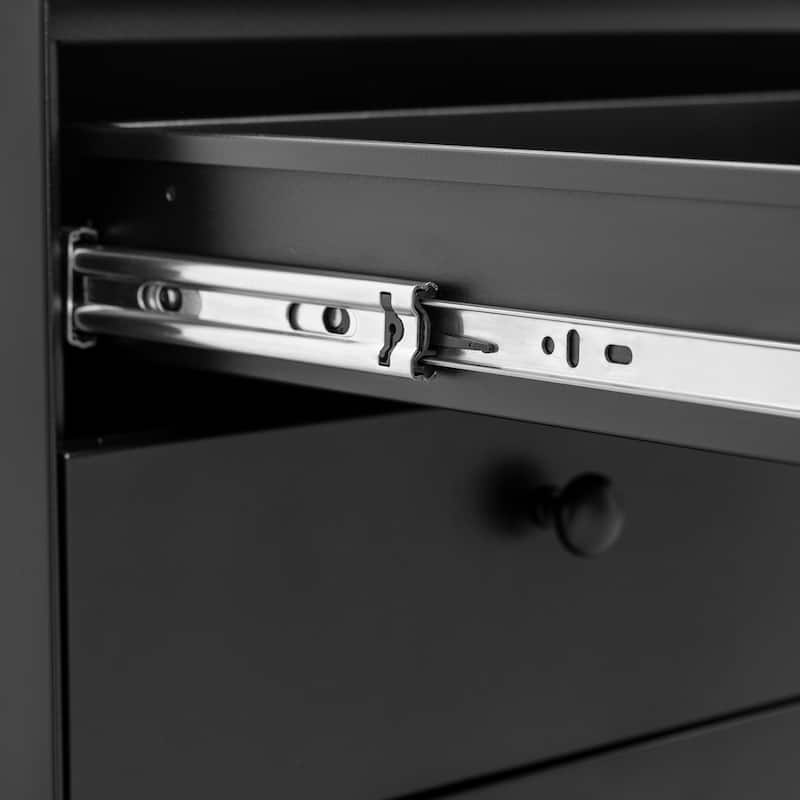 Modern Steel Nightstand Storage Cabinet with 3 Drawers for Living Room,Bedroom