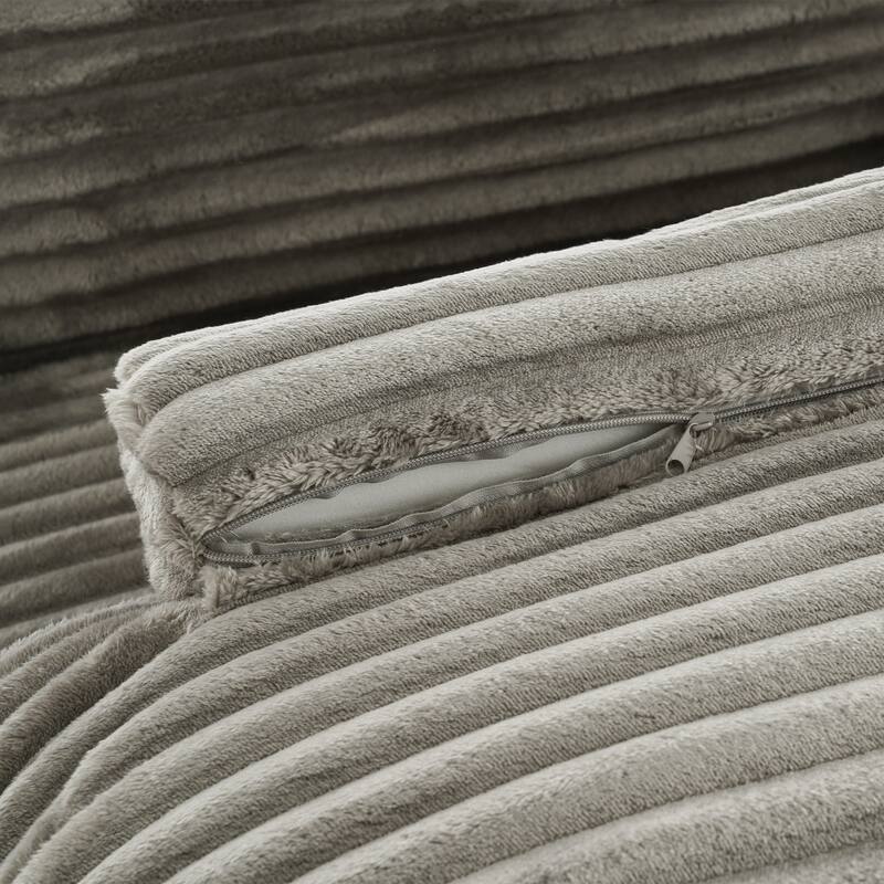 2 - Piece Upholstered Sectional Couch Sleeper Sofa L-Shape Chaise with Pillow