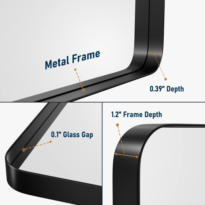 Rectangle Bathroom Vanity Mirror with Metal Frame(Vertical/Horizontal)